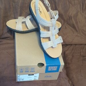 Clarks Women's Laurieann Ivy Leather Sandals, Size 10